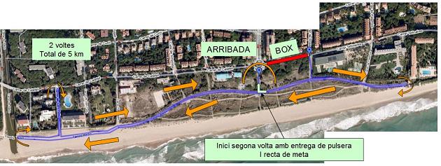 Mapa de la prova de cursa a peu del segon Triatl� �ccura Ciutat de Gav� que es celebrar� el 23 de maig de 2009 a Gav� Mar